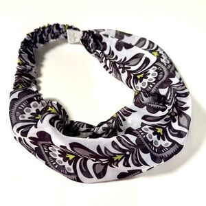 Vera Bradley Black and White Retired Fanfare Elasticized Sheer Hair/Head Wrap